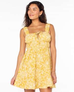 Women Roxy® Paradise Breeze Dress Yellow | XMTS-57908