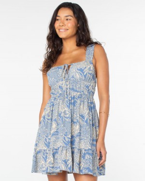 Women Roxy® Paradise Breeze Mini Dress Blue | FING-51782