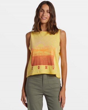 Women Roxy® Paradise Peaks HLMT 2.0 Cropped Tank Top Yellow | NFCT-85690