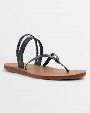 Women Roxy® Piper Sandals Black | XGFA-93275