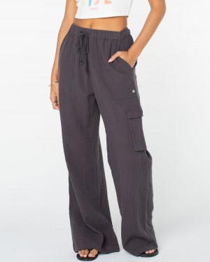 Women Roxy® Precious Cargo Beach Pants Dark Grey | PUYS-71280