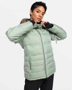 Women Roxy® Quinn Snowboard Jackets Green | UWIX-58324