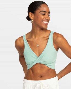 Women Roxy® Riviera Cropped Tank Top Blue | LFGN-51740