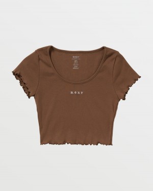 Women Roxy® Roxify Scoop Neck T-Shirt Coffee | VOYT-65302