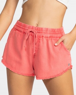 Women Roxy® Scenic Route Elastic Waist Shorts Rose | URXT-84056
