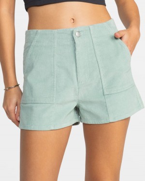 Women Roxy® Sessions High Waist Corduroy Shorts Blue | QTRA-36087