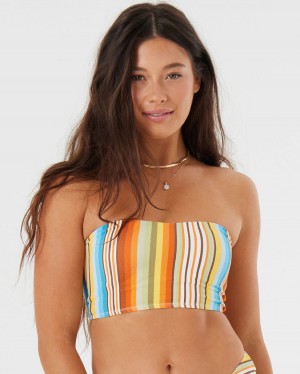 Women Roxy® Strapless Longline Bikini Tops Multicolor | MOXA-26341
