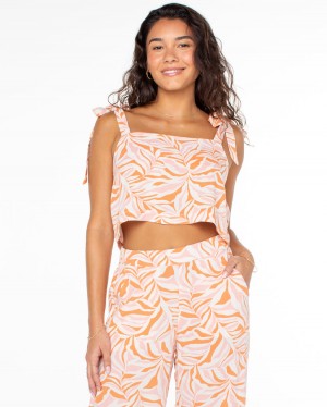 Women Roxy® Sunny Adelaide Crop Tops Orange | LNEH-52871