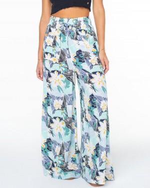 Women Roxy® Sunset Daze Wide Leg Pants Blue | MJBL-94172