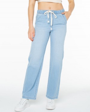Women Roxy® Sunset Dream Faux Denim Casual Pants Blue | HFTB-37918
