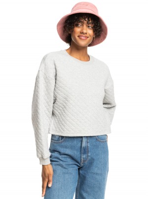 Women Roxy® Surf Break Quilted Lounge Tops Grey | YAVR-28534