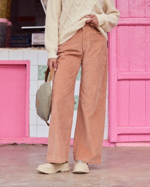 Women Roxy® Surf On Cloud Corduroy Pants Brown | UGIZ-30765