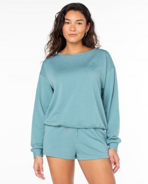 Women Roxy® Surfing By Moonlight Pullover Sweatshirt Blue | WSHG-18326