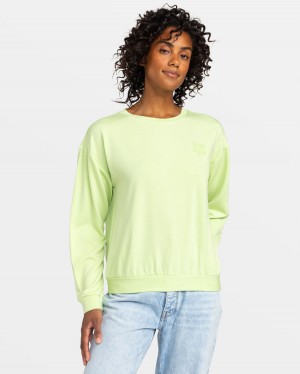 Women Roxy® Surfing By Moonlight Pullover Sweatshirt Lemon | JSDG-39187