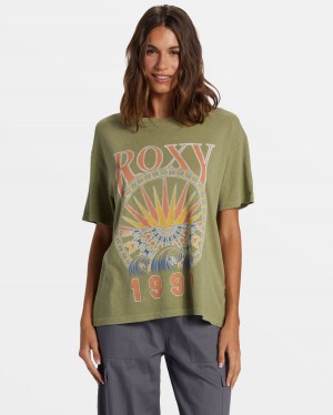 Women Roxy® Surfs Up T-Shirt Green | JPHW-90578