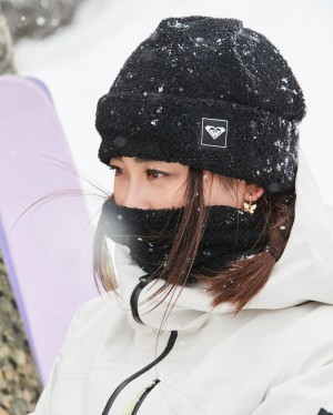 Women Roxy® Valwood Cuff Beanie Black | VBPU-40891