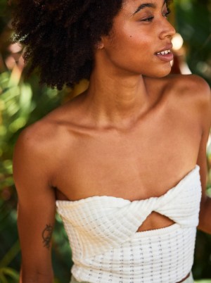 Women Roxy® Venice Knit Halter Tops White | SZTK-79584