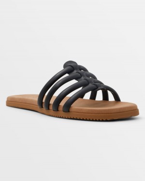 Women Roxy® Villa Daze Sandals Black | TBUM-49125