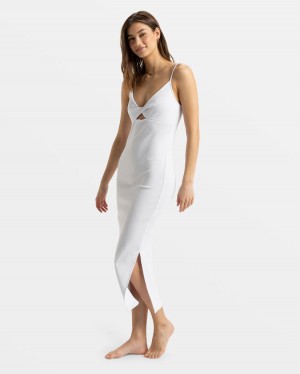 Women Roxy® Wavey Lady Midi Dress White | ANXW-57912