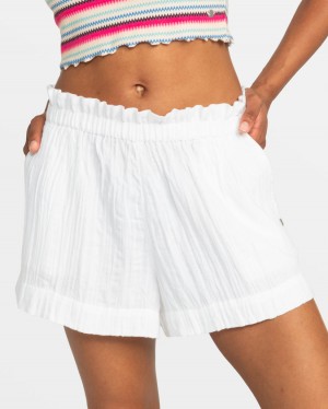 Women Roxy® What A Vibe Relaxed Beach Shorts White | IAPS-98352