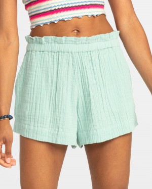 Women Roxy® What A Vibe Relaxed Beach Shorts Green | YPSI-27395