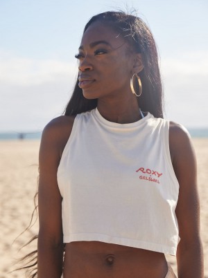 Women Roxy® x Grl Swirl Cropped Tops White | BHGP-03612