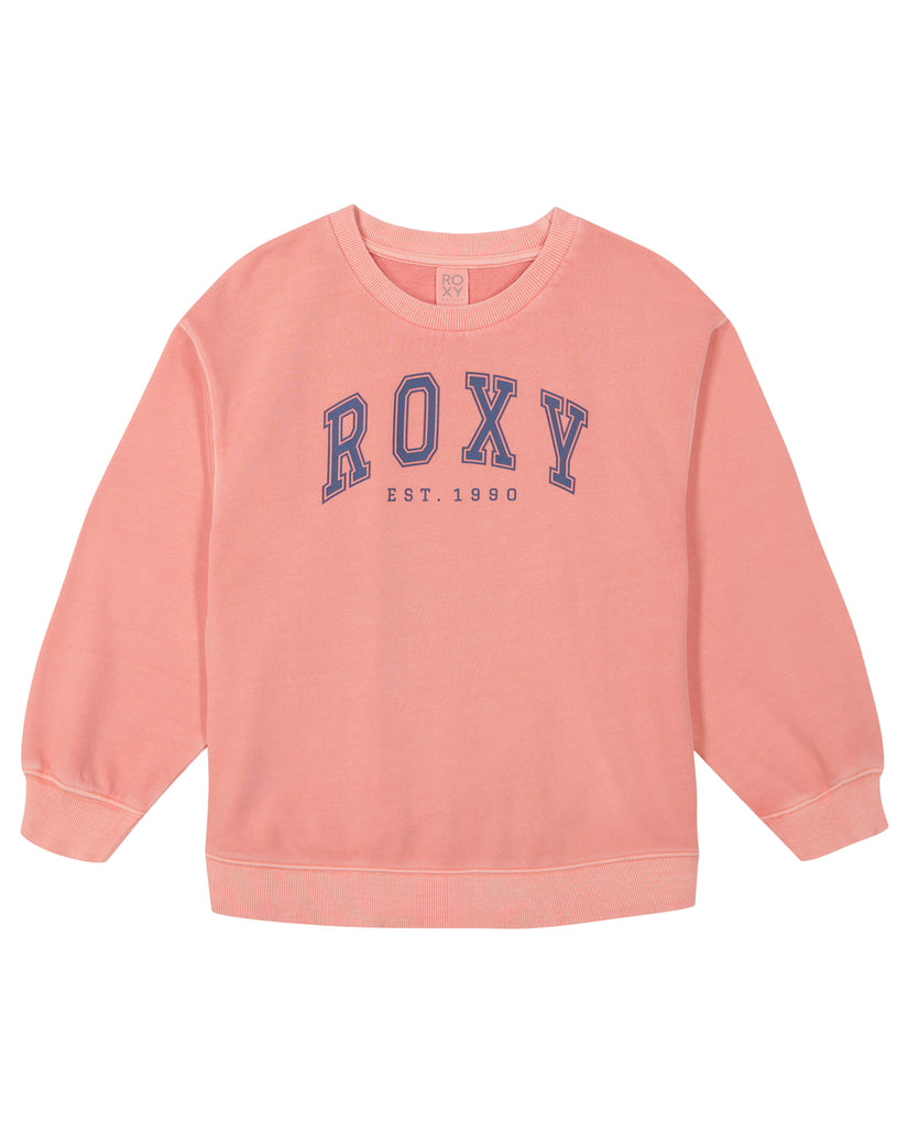 Girls's Roxy® Arch Oversized Crew Sweatshirt Rose | SRVG-37598