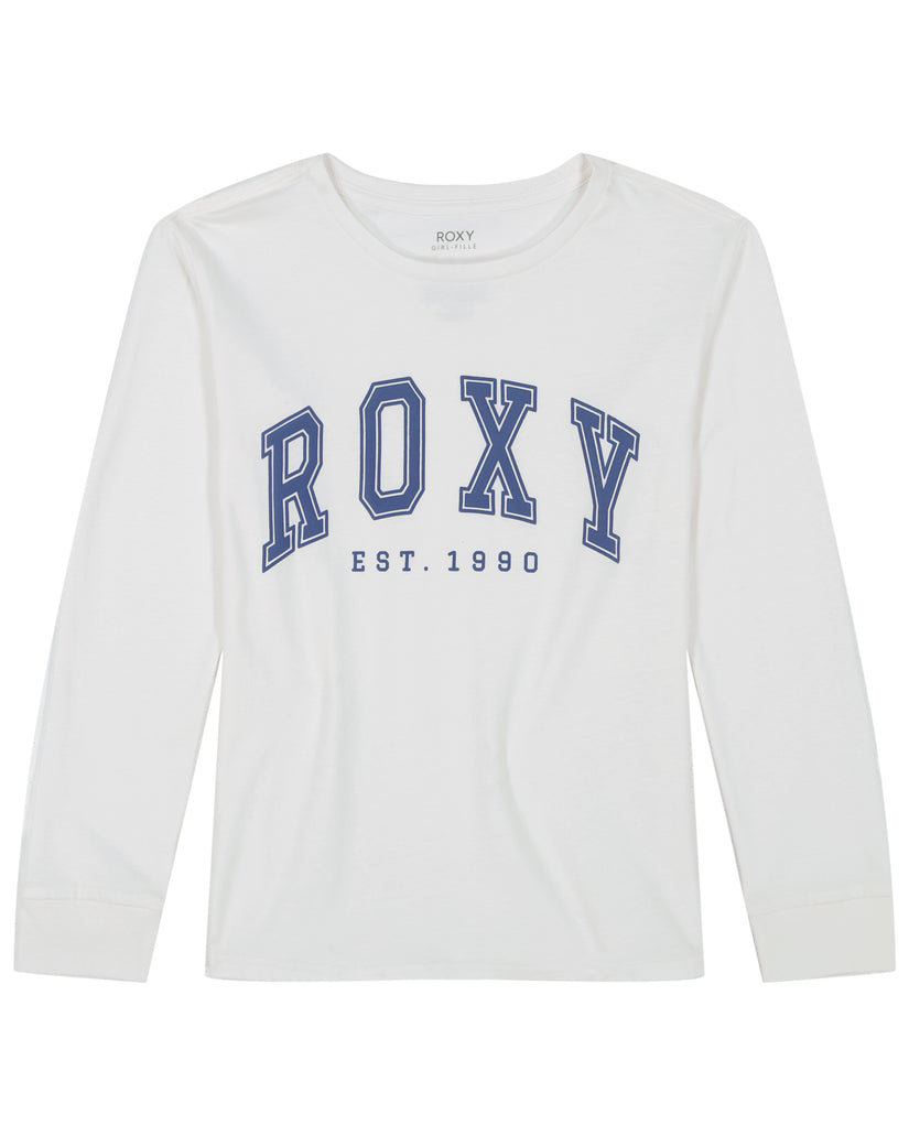 Girls\'s Roxy® Collegiate Arch Long Sleeve T-Shirt White | ZDWI-92186