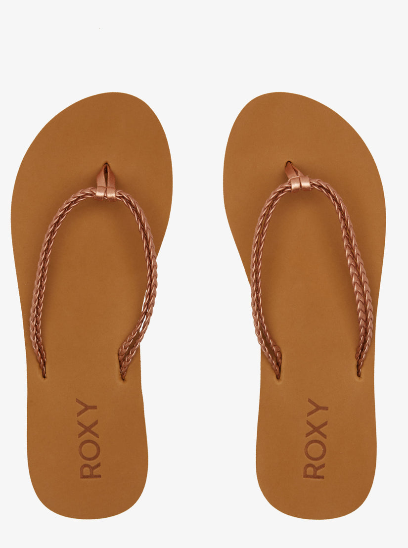 Girls's Roxy® Costas II Flip Flops Brown | GMKZ-29068