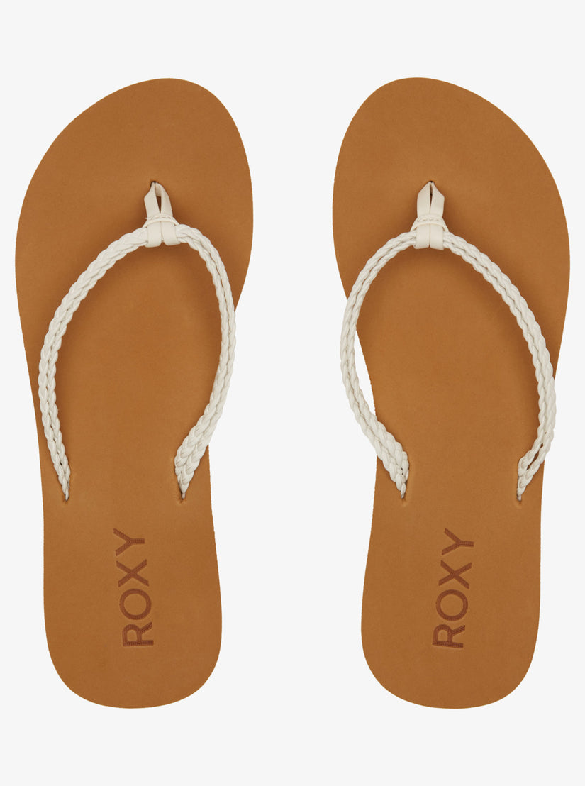 Girls's Roxy® Costas II Flip Flops White | DRPG-93154