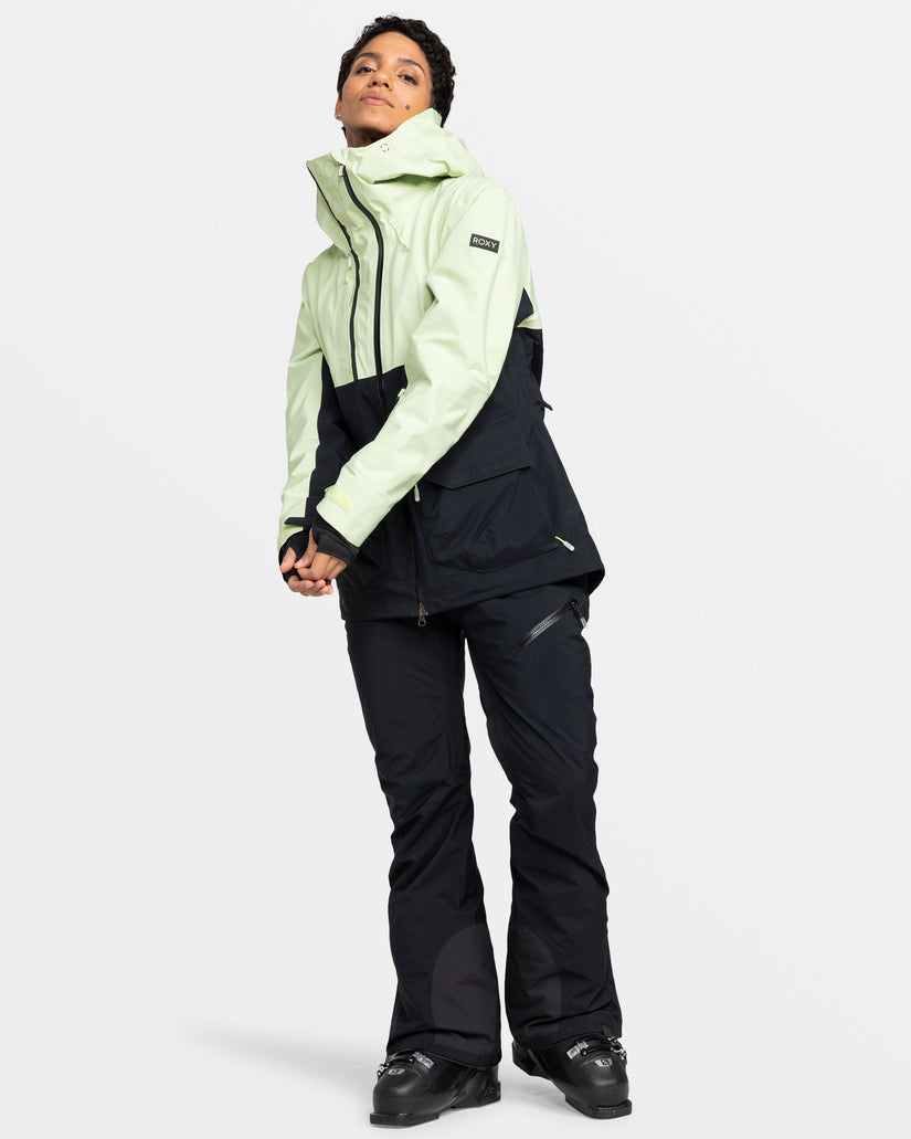 Girls's Roxy® Gore-Tex Stretch Purelines Snowboard Jackets Green | JYVI-90738