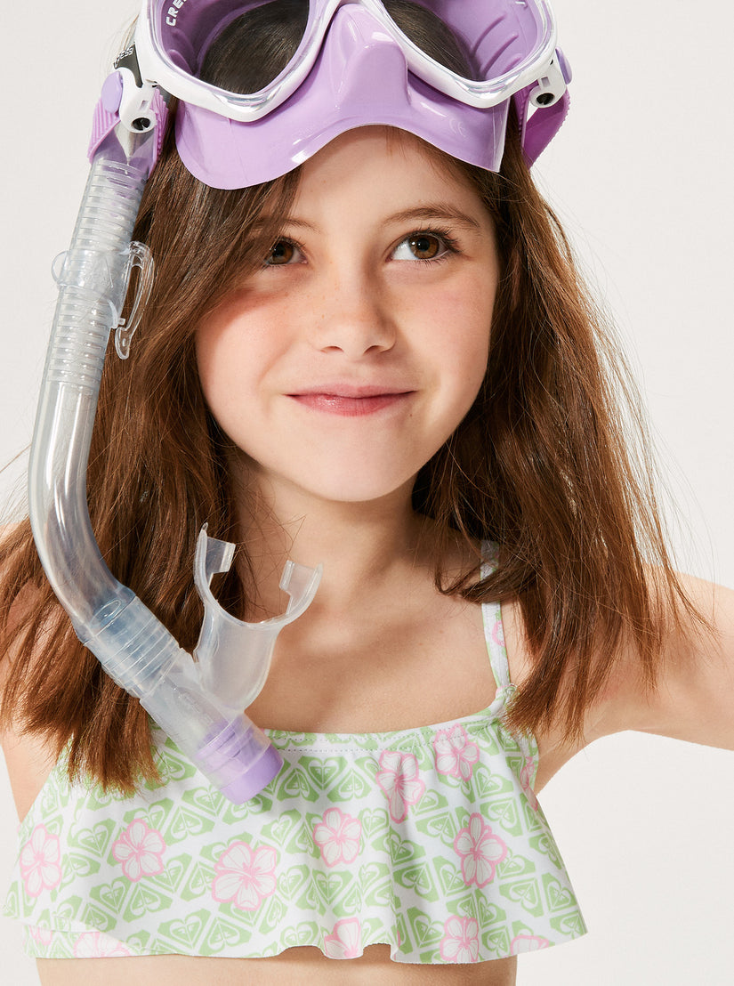 Girls's Roxy® Hibiline Flutter Bikini Set White | BHDL-36024