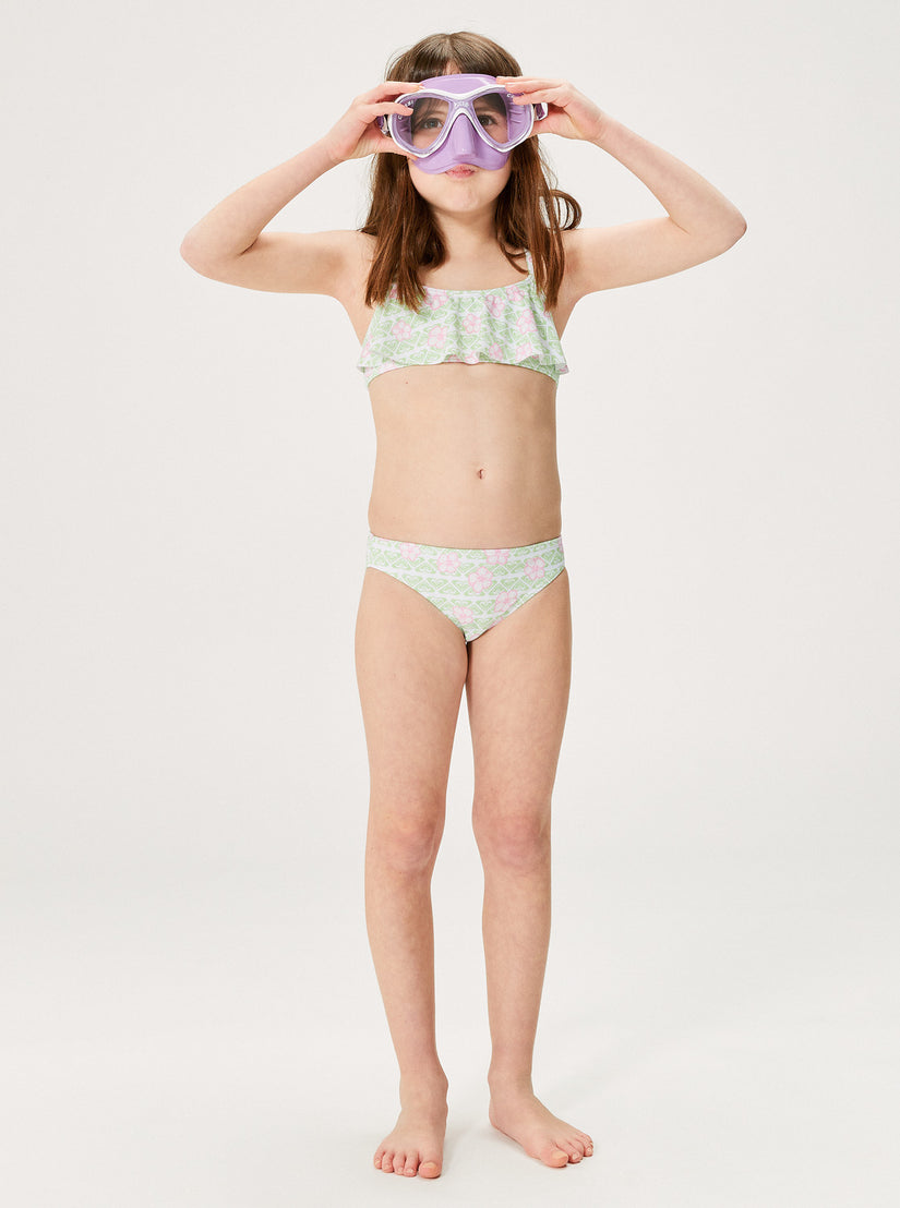 Girls's Roxy® Hibiline Flutter Bikini Set White | BHDL-36024