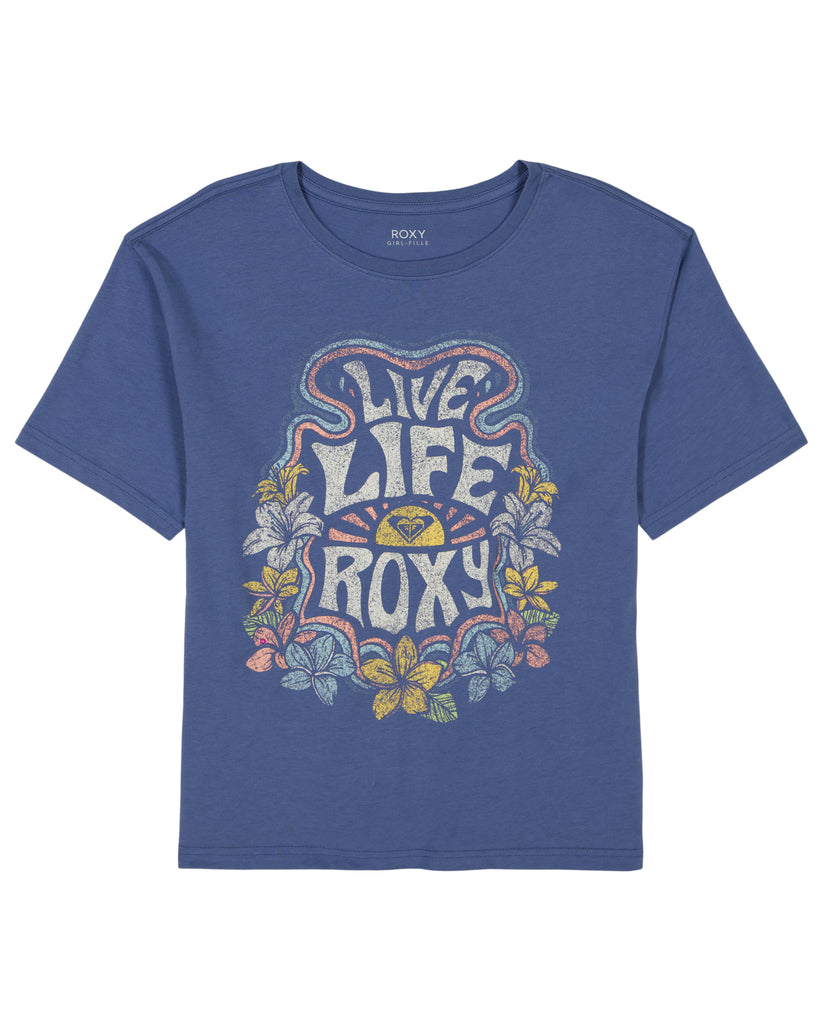 Girls\'s Roxy® Live Life Oversized T-Shirt Blue | QUYL-64280