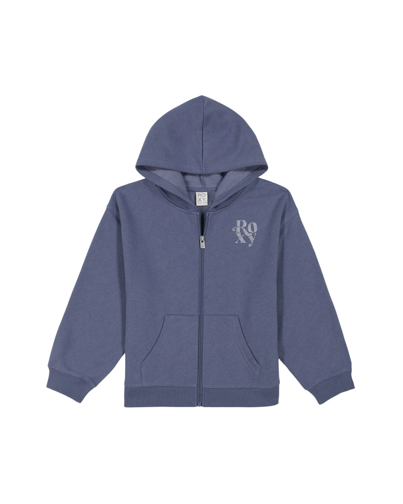 Girls\'s Roxy® Oversized Evening Hike Zip Hoodie Blue | JZQY-27041