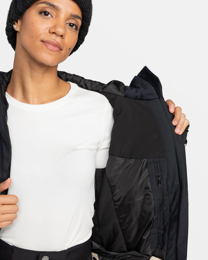 Girls's Roxy® Peakside Snowboard Jackets White / Black | XJIP-16047