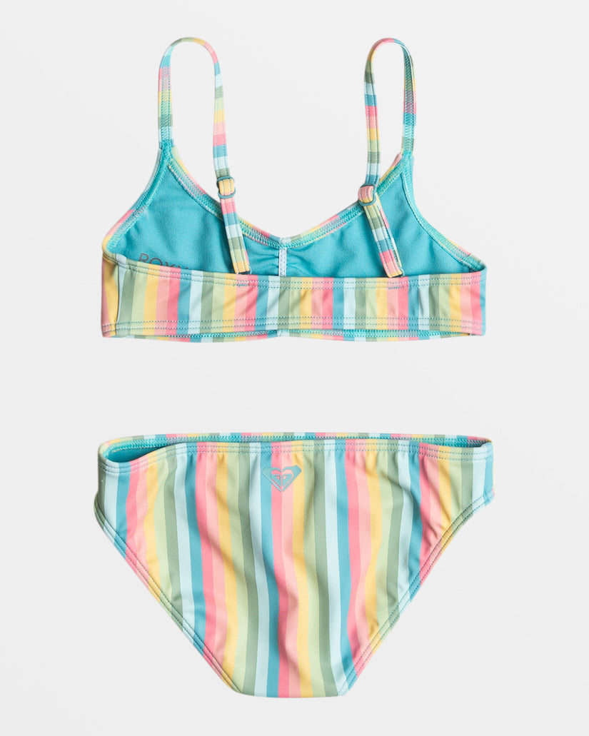 Girls's Roxy® Rainbow Stripe Bralette Bikini Set Multicolor | LAHU-31286
