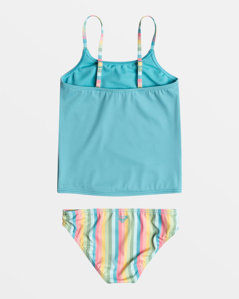 Girls's Roxy® Rainbow Stripeini Top Set Blue | OGBQ-01398