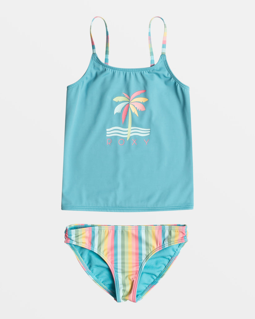 Girls\'s Roxy® Rainbow Stripeini Top Set Blue | OGBQ-01398