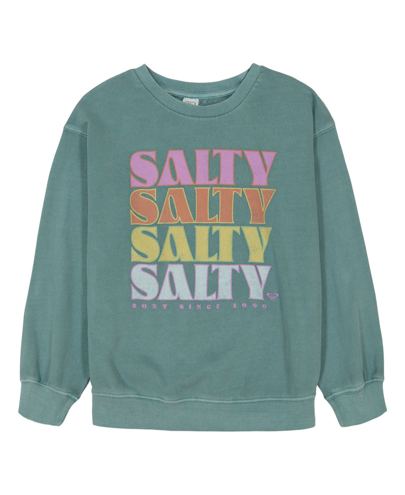 Girls\'s Roxy® Salty Oversized Crew Sweatshirt Green | REKX-61420