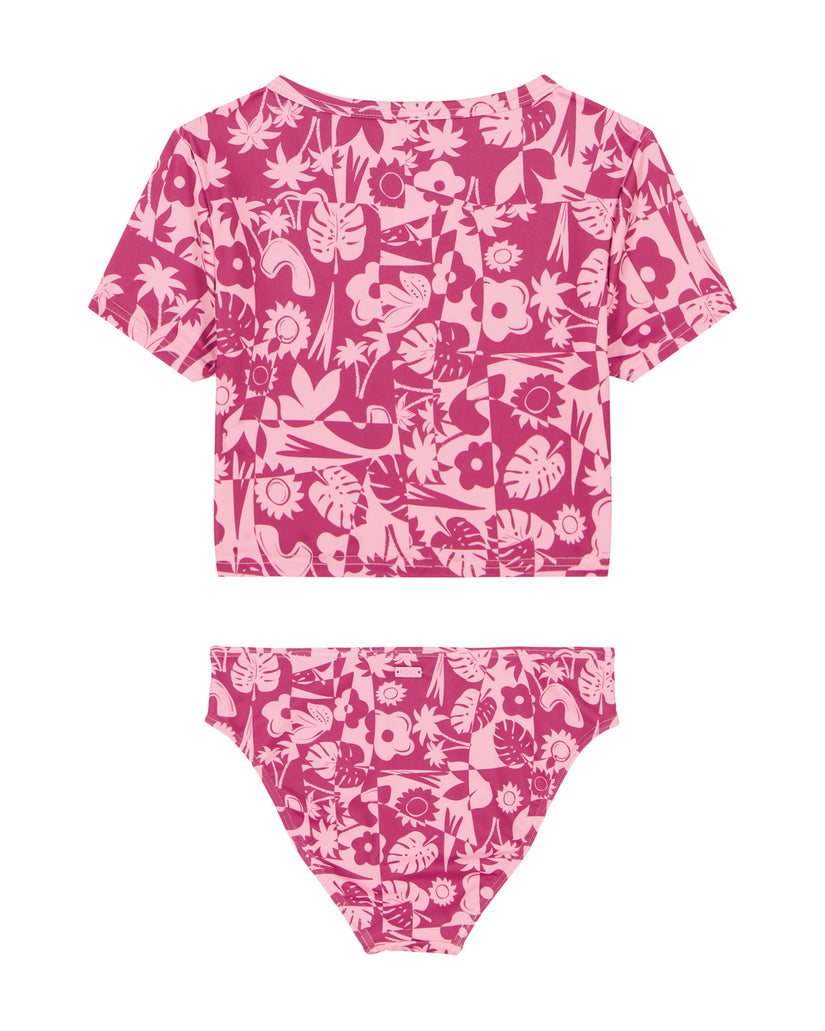 Girls's Roxy® Slice Of Paradise Crop Lycra Top Set Purple | XUFI-53862