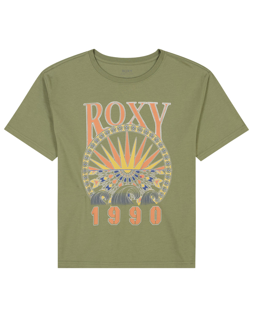 Girls's Roxy® Surfs Up Oversized T-Shirt Green | HGQD-12943