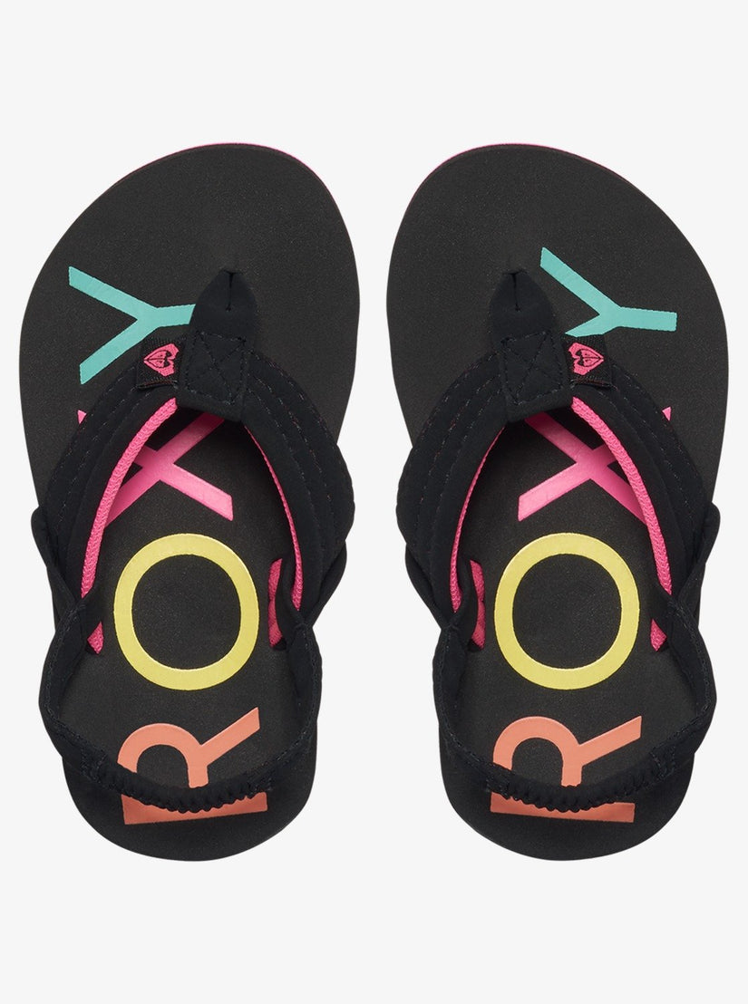 Girls's Roxy® Toddlers Vista III Sandals Black | DTZV-18547