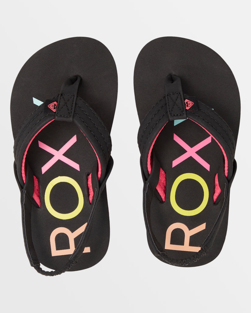 Girls's Roxy® Toddlers Vista III Sandals Black | DTZV-18547