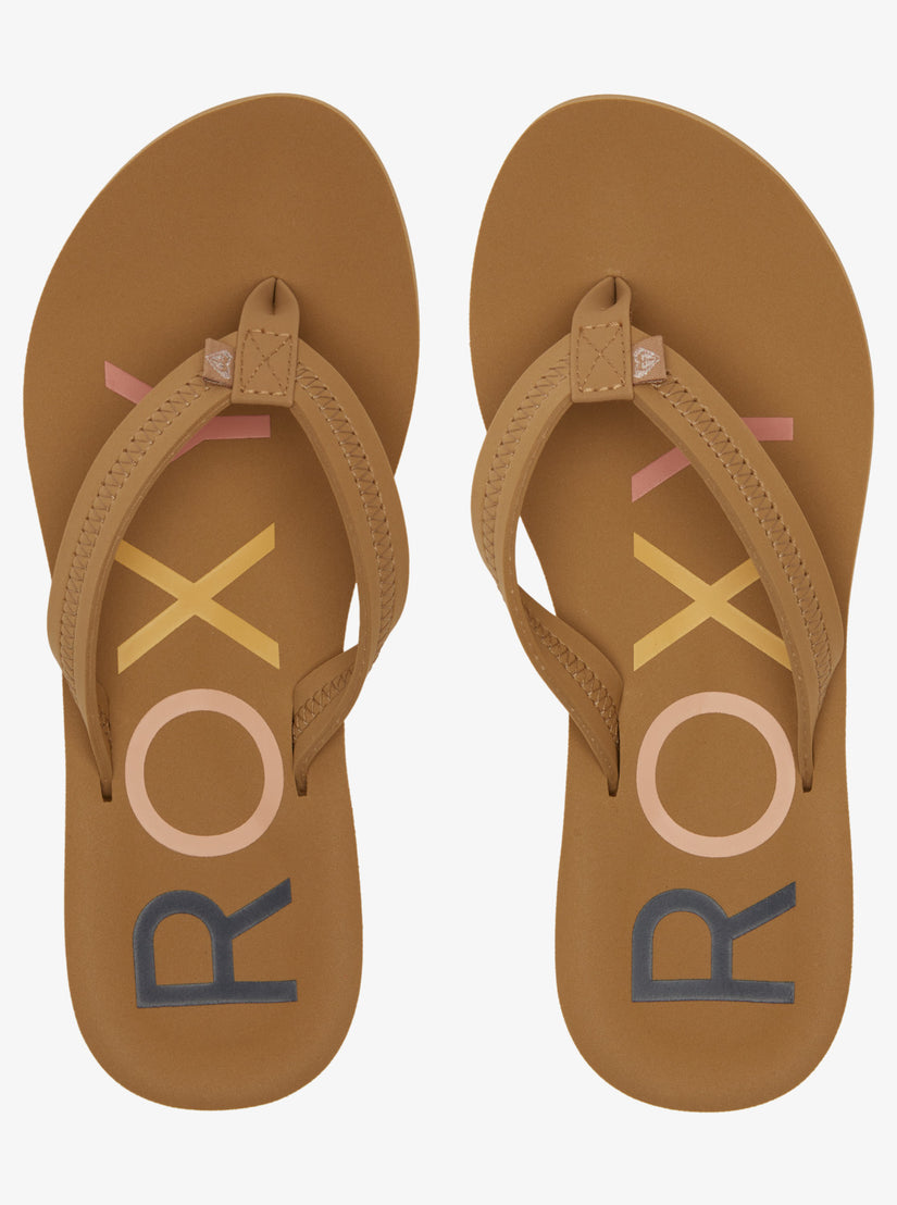 Girls's Roxy® Vista IV Flip Flops Brown | OYZJ-96437