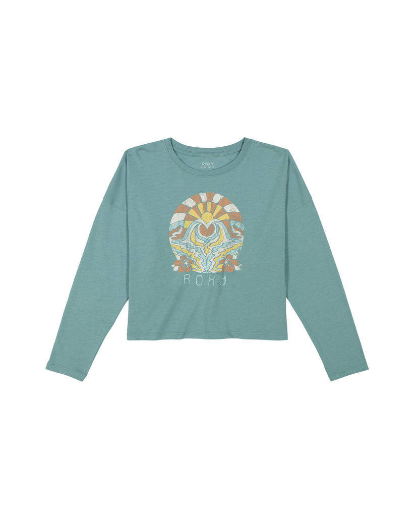 Girls\'s Roxy® Waterloo Drop Shoulder Long Sleeve T-Shirt Green | CELV-60427