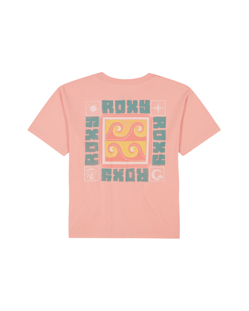 Girls's Roxy® Wave Block Oversized T-Shirt Pink | MJFC-13905