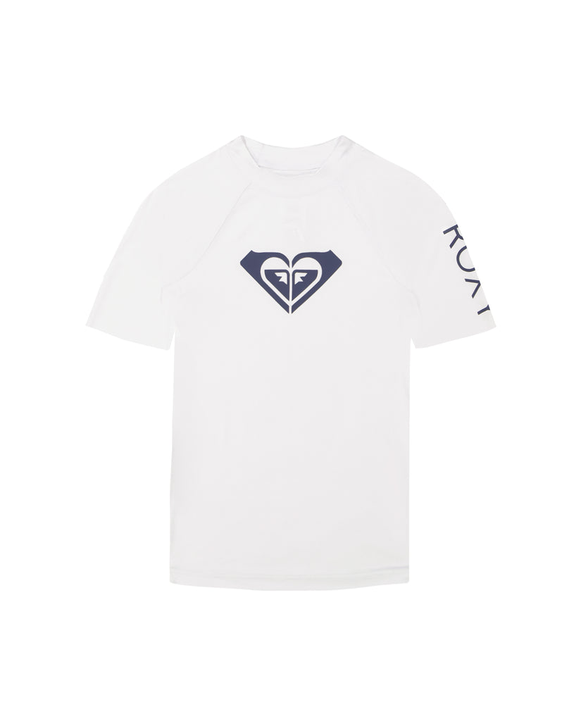 Girls\'s Roxy® Whole Hearted Short Sleeve Rashguards White | CAJR-39421