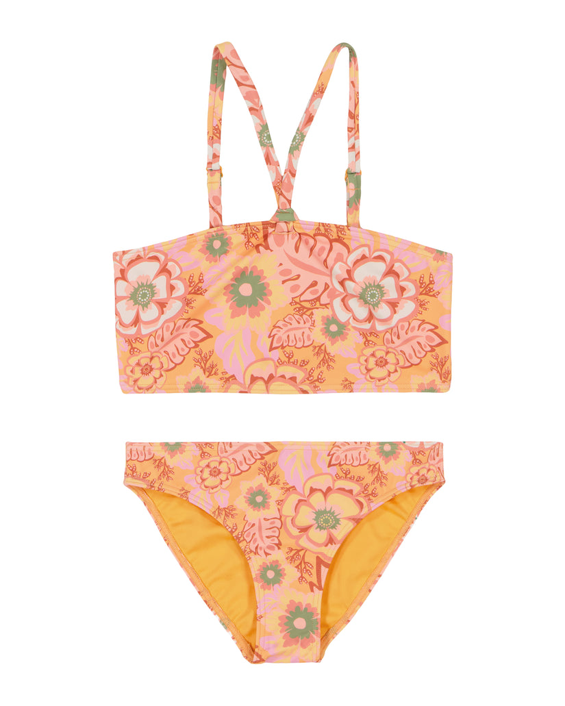 Girls\'s Roxy® Wild Flower Crop Top Set Orange | FKYE-16982