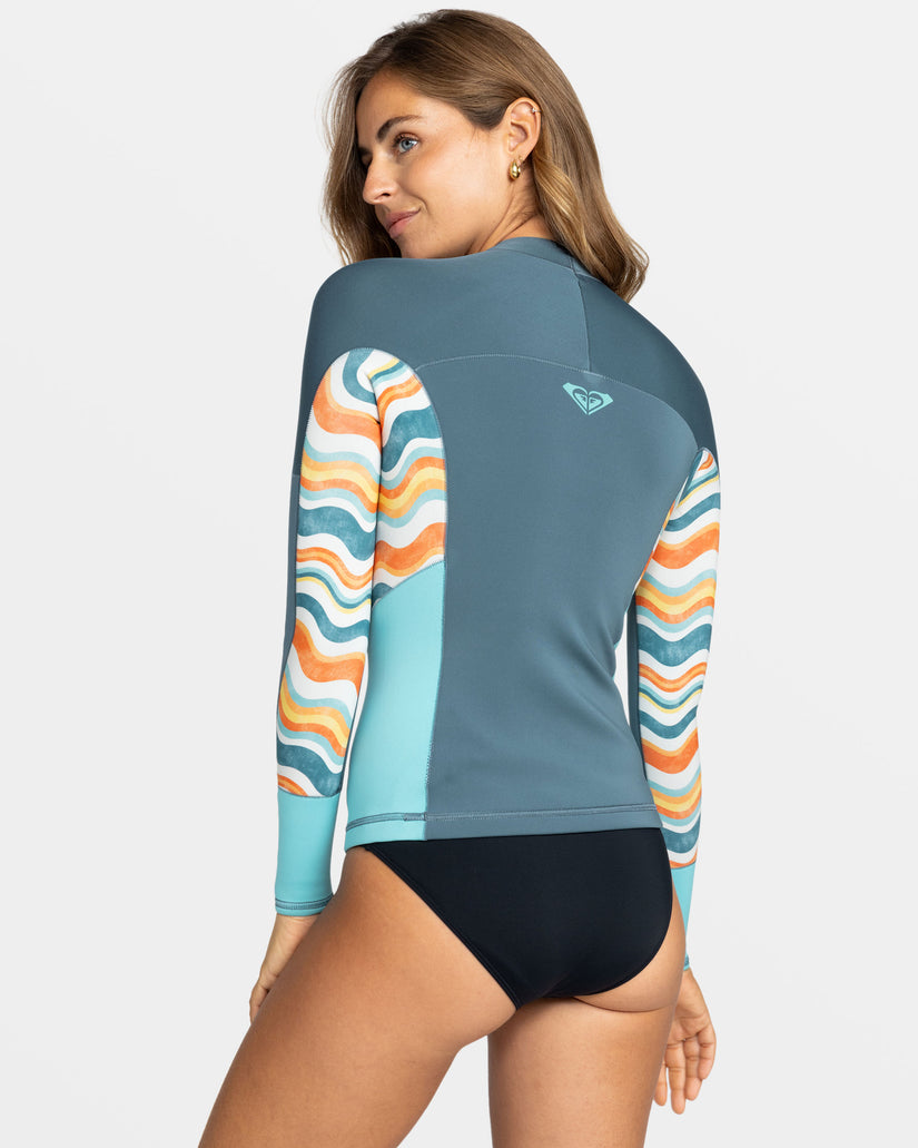 Women Roxy® 1mm Swell Series Long Sleeve Swimsuits Blue | QBKR-95701